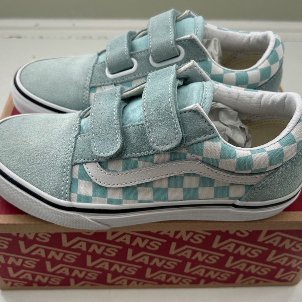 *Gently Used* Old Skool Vans Color Theory Checker Kids SZ 3 - Picture 2 of 7